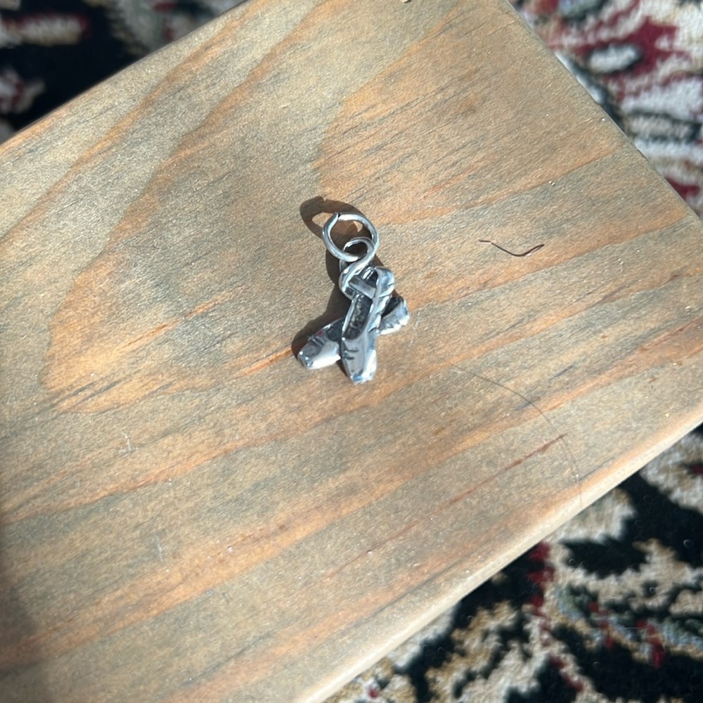 Sterling silver Ballet slippers charm pendant